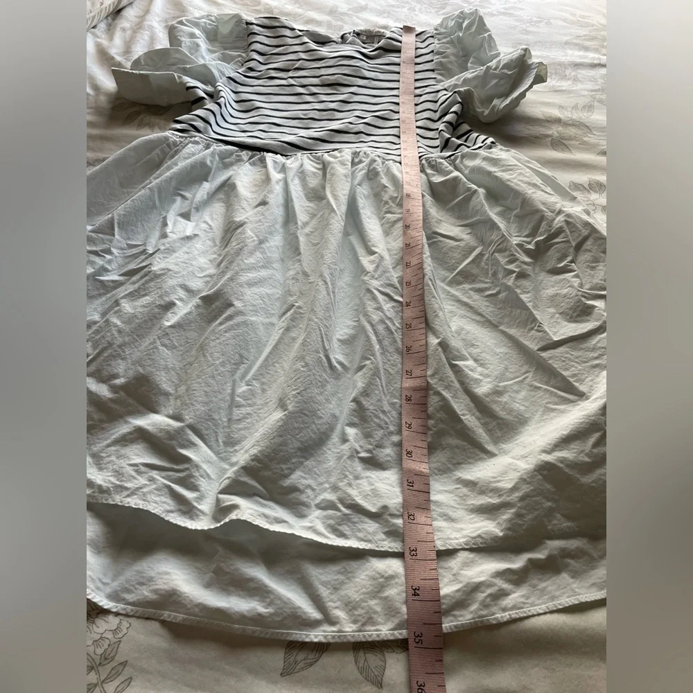 English Factory Puff Sleeve High Low Striped Mini Dress Small Anthropologie Chic - Picture 9 of 9